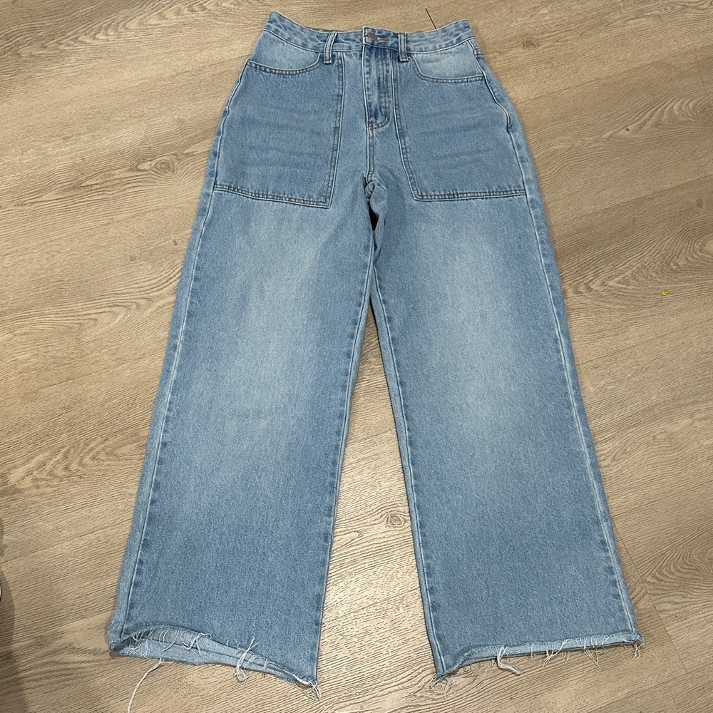 WIDE LEG high waisted jeans